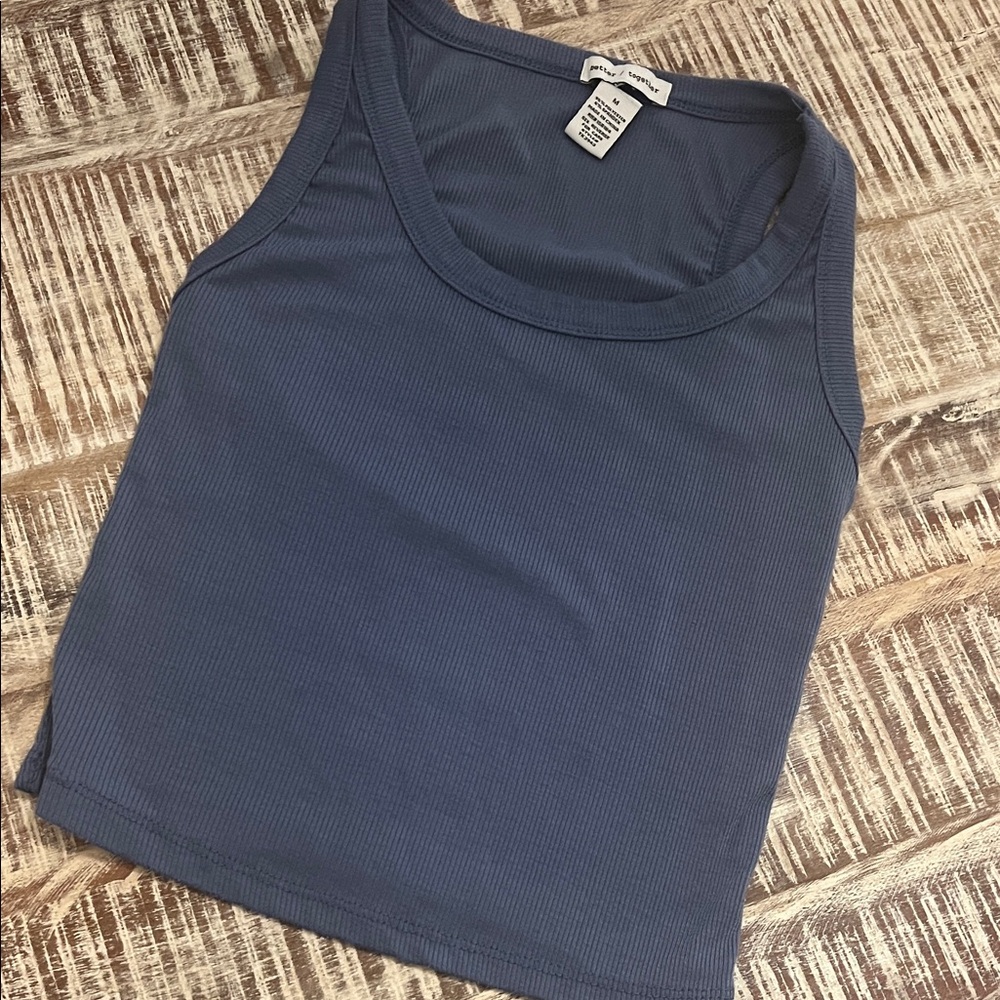 Classic Blue Ribbed Tank Top - Picture 2 of 2
